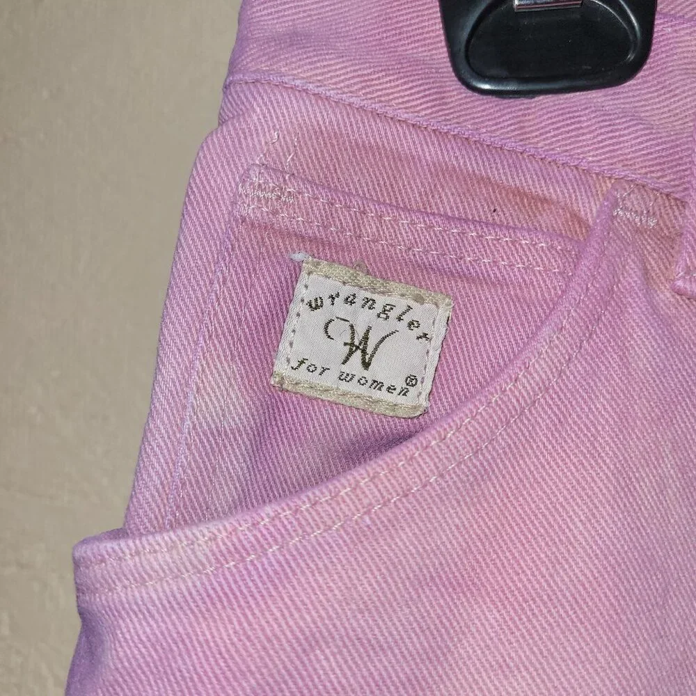 Vintage Wrangler Women's 12x34 Pink Tie Dye Jeans MSR01 TR Straight Fit Cotton - Picture 4 of 7